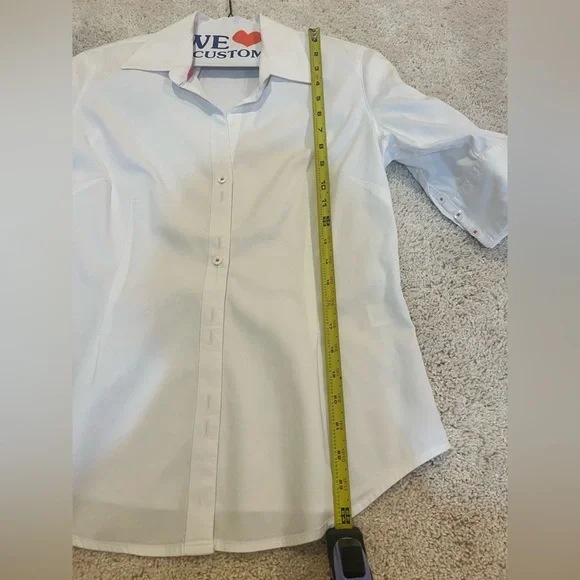 Lilly Pulitzer White Button-Up Blouse Three Quarter Sleeve Size 8 - Picture 5 of 6